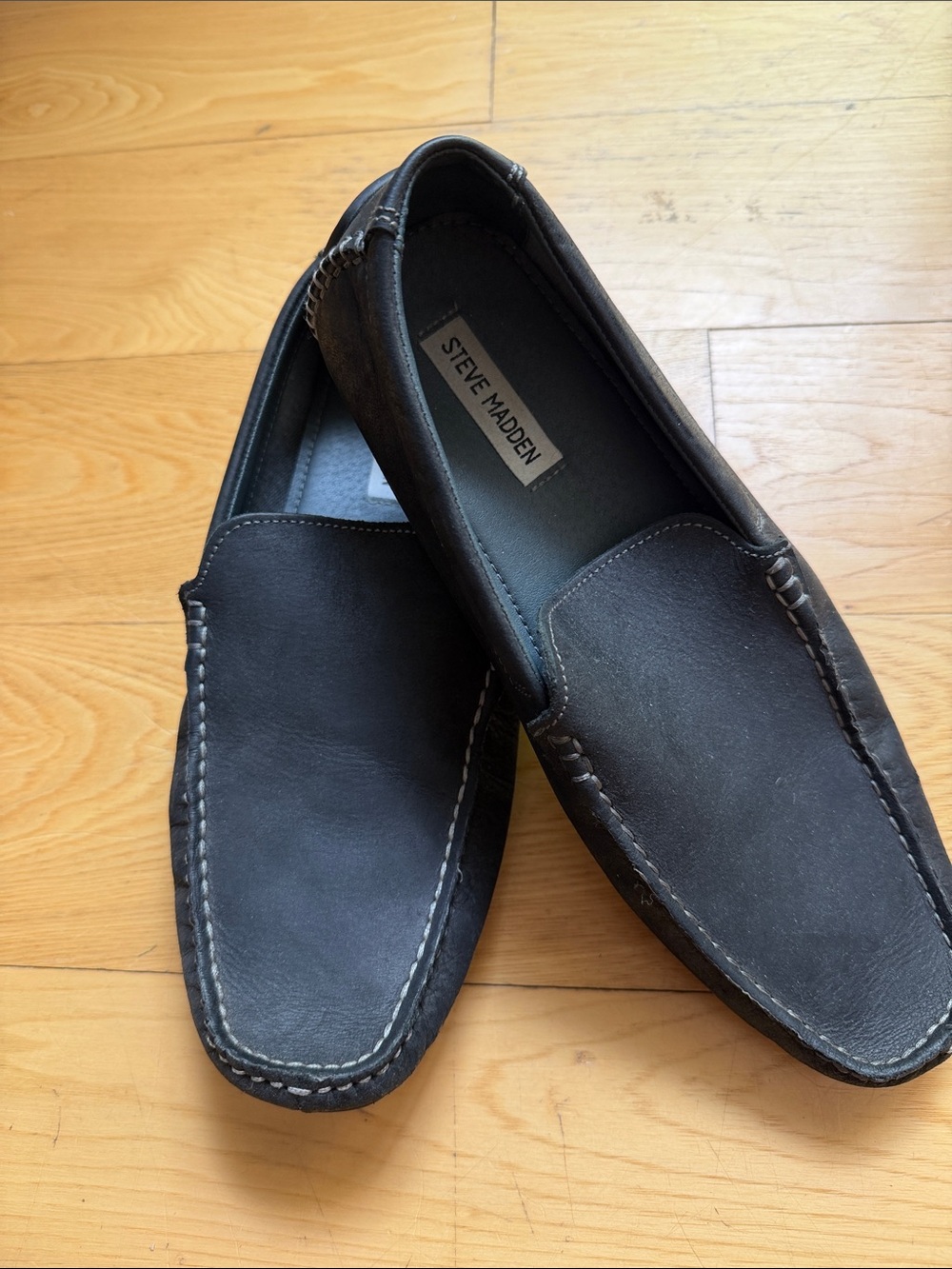 Steve Madden Black Slip-On Moccasin Loafers